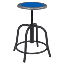 National Public Seating 6825-10 Round Backless Swivel Stool w/ Persian Blue Steel Seat, Black thumbnail 2