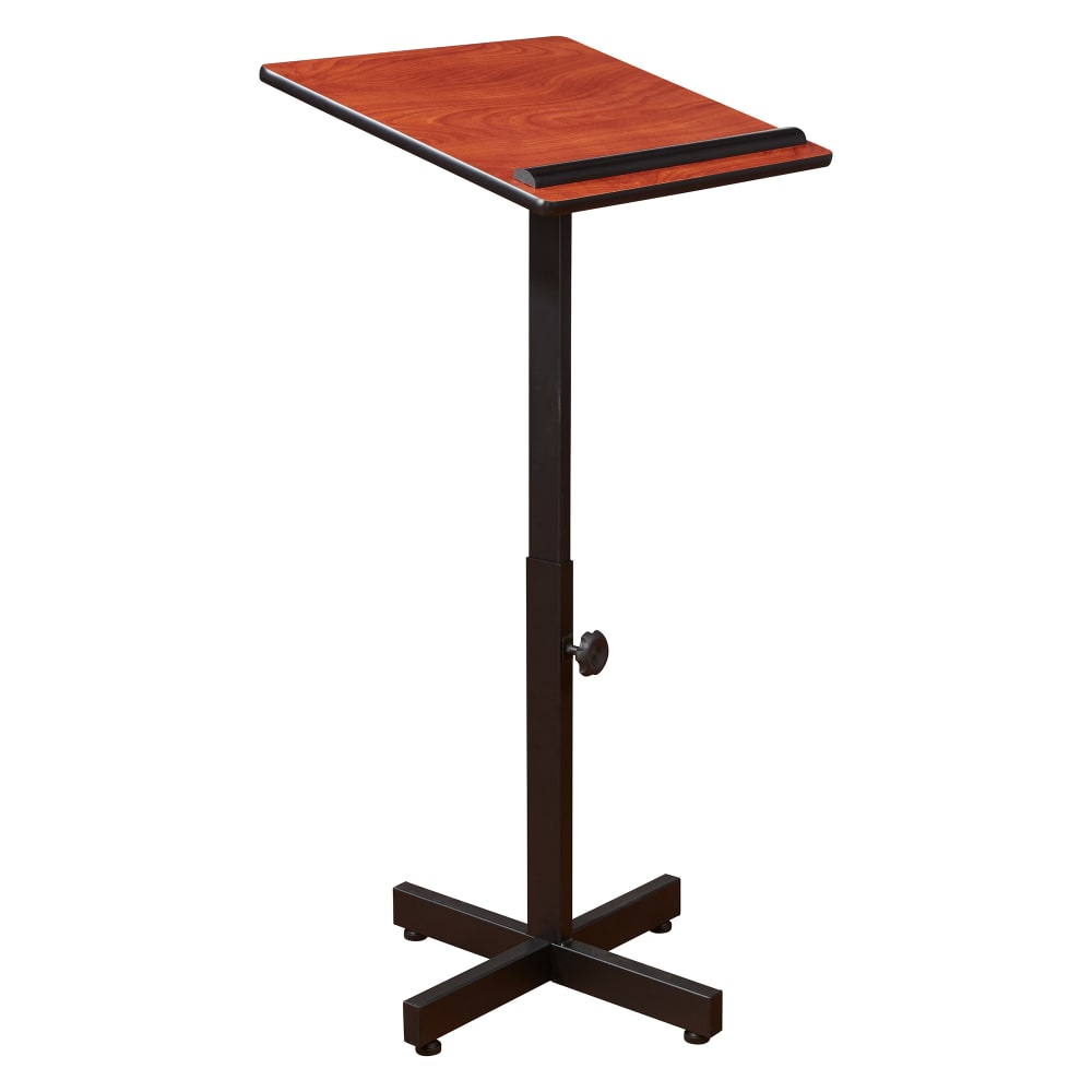 National Public Seating 70-CH Portable Lectern w/ Wild Cherry Laminate Top & Black Steel Frame - 20" x 18 1/4" x 44"