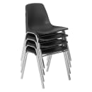 National Public Seating 8110 Stacking Chair w/ Black Plastic Back & Seat - Chrome Plated Frame thumbnail 2
