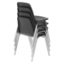 National Public Seating 8110 Stacking Chair w/ Black Plastic Back & Seat - Chrome Plated Frame thumbnail 3