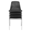 National Public Seating 8110 Stacking Chair w/ Black Plastic Back & Seat - Chrome Plated Frame thumbnail 4