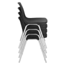 National Public Seating 8110 Stacking Chair w/ Black Plastic Back & Seat - Chrome Plated Frame thumbnail 5