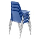 National Public Seating 8125 Stacking Chair w/ Blue Plastic Back & Seat - Chrome Plated Frame thumbnail 2
