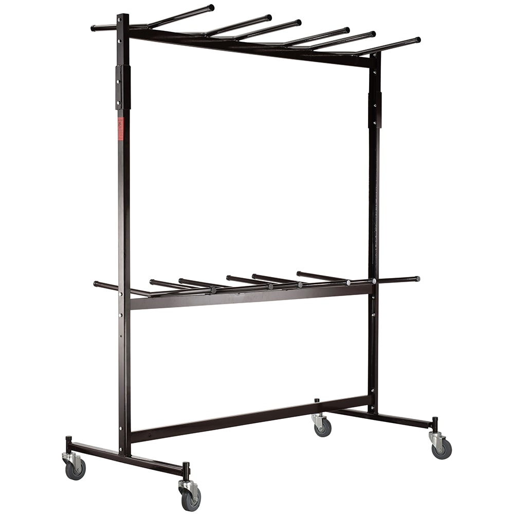 National Public Seating 84/EXT-8 Two Tier Chair Dolly w/ High Back Chair Extension - (84) Chair Capacity, Steel, Dark Brown