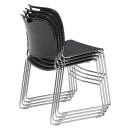 National Public Seating 8502 Stacking Chair w/ Gunmetal Gray Plastic Back & Seat - Chrome Plated Frame thumbnail 3