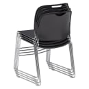 National Public Seating 8502 Stacking Chair w/ Gunmetal Gray Plastic Back & Seat - Chrome Plated Frame thumbnail 4