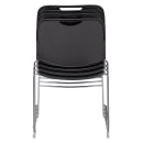 National Public Seating 8502 Stacking Chair w/ Gunmetal Gray Plastic Back & Seat - Chrome Plated Frame thumbnail 5