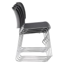 National Public Seating 8502 Stacking Chair w/ Gunmetal Gray Plastic Back & Seat - Chrome Plated Frame thumbnail 6