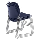 National Public Seating 8505 Stacking Chair w/ Navy Blue Plastic Back & Seat - Chrome Plated Frame thumbnail 3