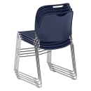National Public Seating 8505 Stacking Chair w/ Navy Blue Plastic Back & Seat - Chrome Plated Frame thumbnail 4