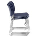 National Public Seating 8505 Stacking Chair w/ Navy Blue Plastic Back & Seat - Chrome Plated Frame thumbnail 5