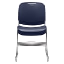 National Public Seating 8505 Stacking Chair w/ Navy Blue Plastic Back & Seat - Chrome Plated Frame thumbnail 6