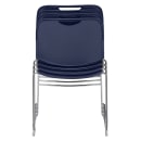 National Public Seating 8505 Stacking Chair w/ Navy Blue Plastic Back & Seat - Chrome Plated Frame thumbnail 7