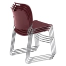 National Public Seating 8508 Stacking Chair w/ Wine Plastic Back & Seat - Chrome Plated Frame thumbnail 3