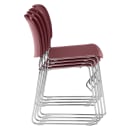 National Public Seating 8508 Stacking Chair w/ Wine Plastic Back & Seat - Chrome Plated Frame thumbnail 4