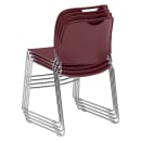 National Public Seating 8508 Stacking Chair w/ Wine Plastic Back & Seat - Chrome Plated Frame thumbnail 5