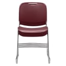 National Public Seating 8508 Stacking Chair w/ Wine Plastic Back & Seat - Chrome Plated Frame thumbnail 6