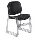 National Public Seating 8510 Stacking Chair w/ Black Plastic Back & Seat - Steel Frame, Chrome Plated thumbnail 2