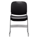 National Public Seating 8510 Stacking Chair w/ Black Plastic Back & Seat - Steel Frame, Chrome Plated thumbnail 4