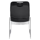 National Public Seating 8510 Stacking Chair w/ Black Plastic Back & Seat - Steel Frame, Chrome Plated thumbnail 5