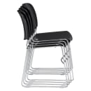 National Public Seating 8510 Stacking Chair w/ Black Plastic Back & Seat - Steel Frame, Chrome Plated thumbnail 6