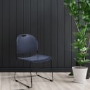 National Public Seating 855-CL Stacking Chair w/ Navy Blue Plastic Back & Seat - Steel Frame, Black thumbnail 7