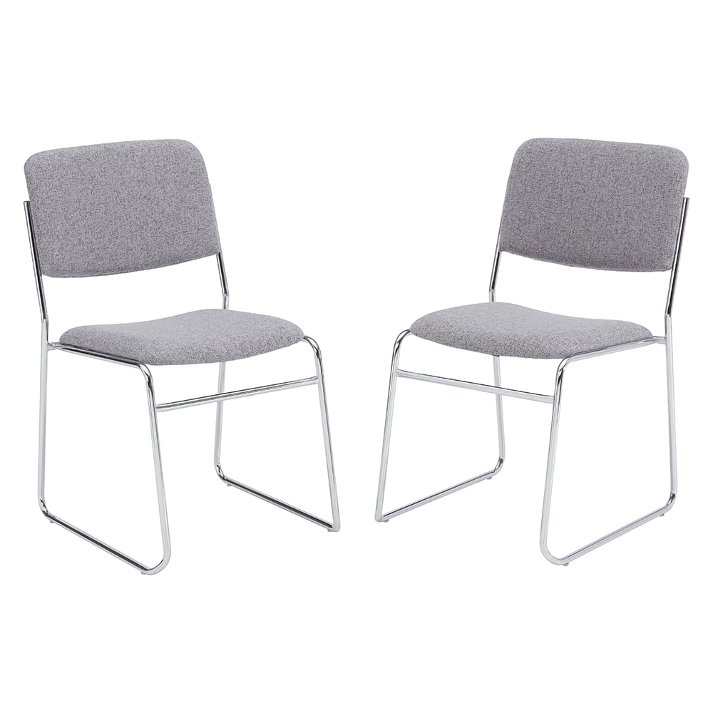 National Public Seating 8652 Stacking Chair w/ Classic Gray Fabric Back & Seat - Steel Frame