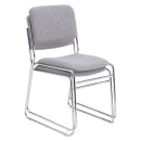 National Public Seating 8652 Stacking Chair w/ Classic Gray Fabric Back & Seat - Steel Frame thumbnail 2