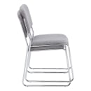 National Public Seating 8652 Stacking Chair w/ Classic Gray Fabric Back & Seat - Steel Frame thumbnail 5