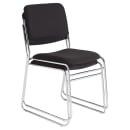 National Public Seating 8660 Stacking Chair w/ Ebony Black Fabric Back & Seat - Steel Frame thumbnail 2