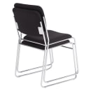 National Public Seating 8660 Stacking Chair w/ Ebony Black Fabric Back & Seat - Steel Frame thumbnail 3