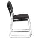 National Public Seating 8660 Stacking Chair w/ Ebony Black Fabric Back & Seat - Steel Frame thumbnail 6