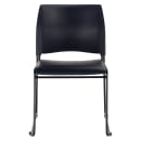 National Public Seating 8704-10-04 Stacking Chair w/ Blue Plastic Back & Blue Vinyl Seat - Steel Frame, Black thumbnail 4