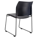 National Public Seating 8704-10-04 Stacking Chair w/ Blue Plastic Back & Blue Vinyl Seat - Steel Frame, Black thumbnail 6