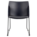 National Public Seating 8704-10-04 Stacking Chair w/ Blue Plastic Back & Blue Vinyl Seat - Steel Frame, Black thumbnail 7