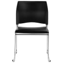 National Public Seating 8710-11-10 Stacking Chair w/ Black Plastic Back & Black Vinyl Seat - Steel Frame, Silver thumbnail 4