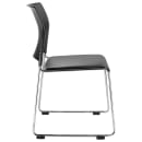 National Public Seating 8710-11-10 Stacking Chair w/ Black Plastic Back & Black Vinyl Seat - Steel Frame, Silver thumbnail 5