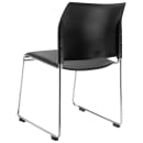 National Public Seating 8710-11-10 Stacking Chair w/ Black Plastic Back & Black Vinyl Seat - Steel Frame, Silver thumbnail 6