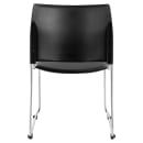National Public Seating 8710-11-10 Stacking Chair w/ Black Plastic Back & Black Vinyl Seat - Steel Frame, Silver thumbnail 7