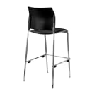 National Public Seating 8710B-11-10 Bar Stool w/ Black Plastic Back & Black Vinyl Padded Seat, Silver thumbnail 3