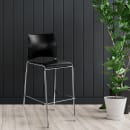 National Public Seating 8710B-11-10 Bar Stool w/ Black Plastic Back & Black Vinyl Padded Seat, Silver thumbnail 4