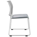 National Public Seating 8742-12-02 Stacking Chair w/ Gray Plastic Back & Blue Vinyl Seat - Steel Frame, Silver thumbnail 5