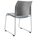 National Public Seating 8742-12-02 Stacking Chair w/ Gray Plastic Back & Blue Vinyl Seat - Steel Frame, Silver thumbnail 6