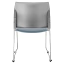 National Public Seating 8742-12-02 Stacking Chair w/ Gray Plastic Back & Blue Vinyl Seat - Steel Frame, Silver thumbnail 7