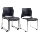 National Public Seating 8804-11-04 Stacking Chair w/ Navy Blue Plastic Back & Seat - Steel Frame, Silver thumbnail 3