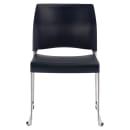 National Public Seating 8804-11-04 Stacking Chair w/ Navy Blue Plastic Back & Seat - Steel Frame, Silver thumbnail 4