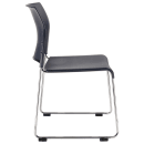 National Public Seating 8804-11-04 Stacking Chair w/ Navy Blue Plastic Back & Seat - Steel Frame, Silver thumbnail 5