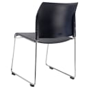 National Public Seating 8804-11-04 Stacking Chair w/ Navy Blue Plastic Back & Seat - Steel Frame, Silver thumbnail 6