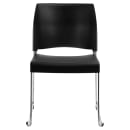 National Public Seating 8810-11-10 Stacking Chair w/ Black Plastic Back & Seat - Steel Frame, Silver thumbnail 4