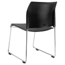National Public Seating 8810-11-10 Stacking Chair w/ Black Plastic Back & Seat - Steel Frame, Silver thumbnail 6